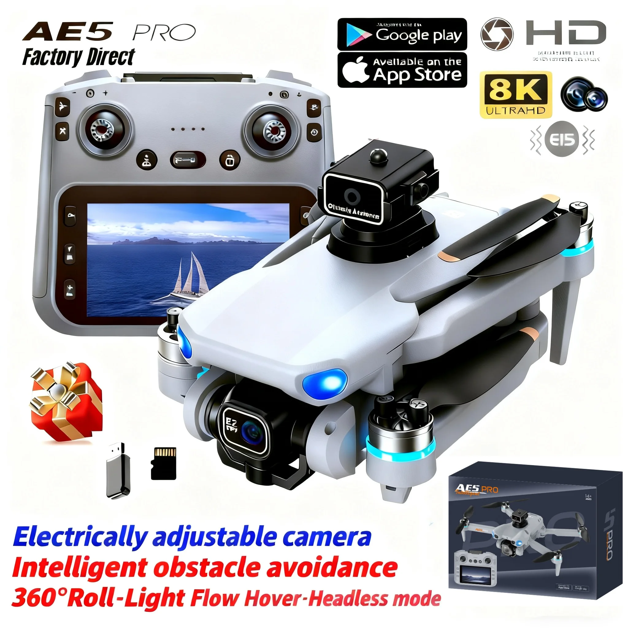 Drone Kit Tricopter - AE5 Pro Drone 8K HD 4.5